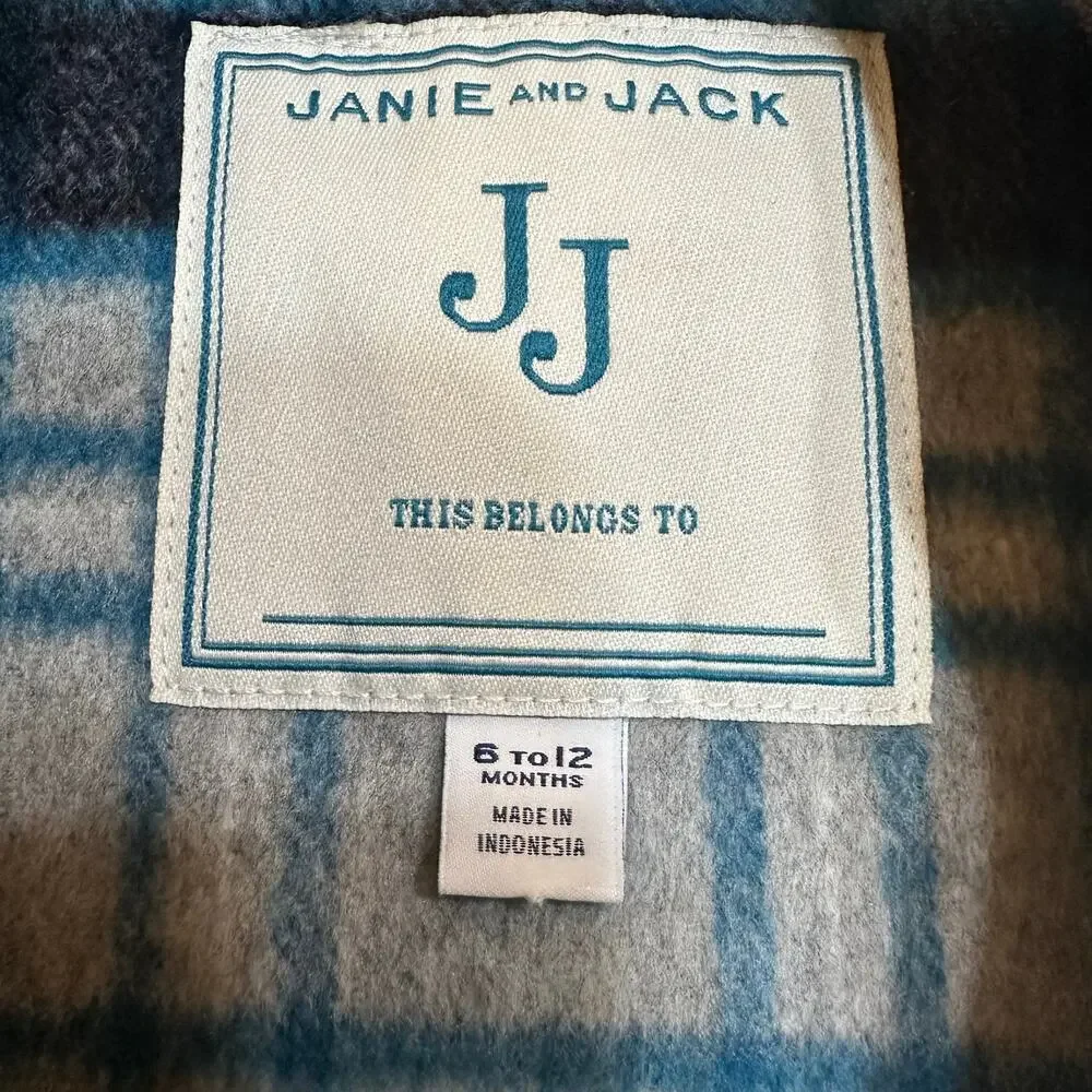 Janie and Jack Girl's Grey Plaid Riding Cape sz 6-12 months Equestrian